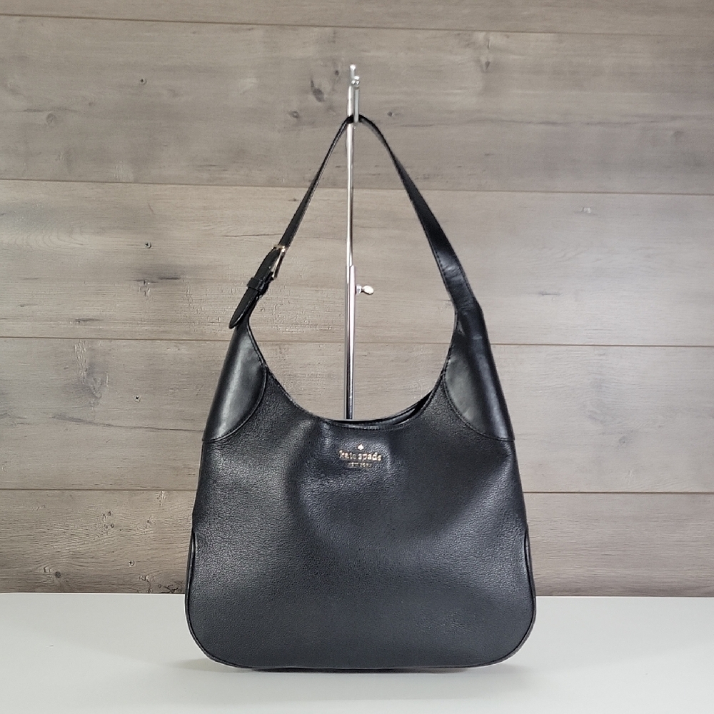 Kate Spade Black Leather Hobo Bag - Classic Everyday Shoulder Bag